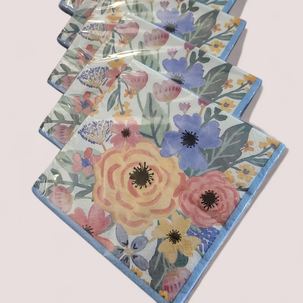 Floral Spring party napkins for showers, tea parties and more!